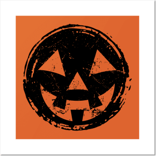 Jack O Lantern Pumpkin Face Posters and Art